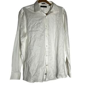NWT Tommy Hilfiger White Button Up Long Sleeve Dress Shirt Size Large 16 1/2